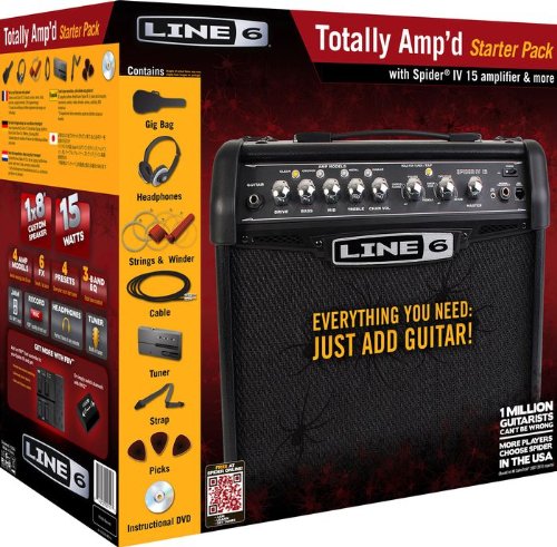 Pack Débutant Complet Line 6 Totally Amp'd avec Amplificateur Spider IV 15 Watts et Accessoires